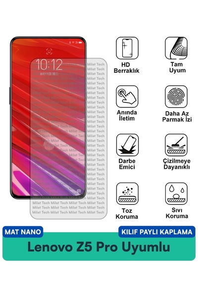 Milat Tech غطاء حماية نانو متوافق مع هاتف لينوفو Z5 برو GT، طبقة حماية للشاشة...