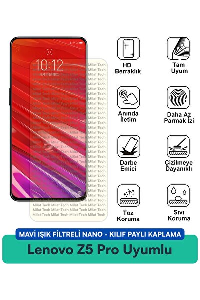 Milat Tech حافظة نانو متوافقة مع هاتف Lenovo Z5 Pro GT مع فلتر الضوء الأزرق و...