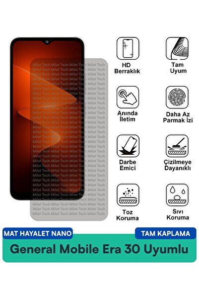 Milat Tech فيلم حماية الشاشة جنرال موبايل إيرا 30 مات هايلايت نانو مقاوم للخد...