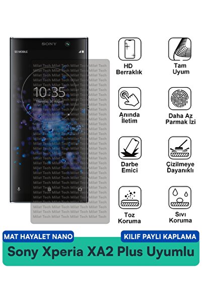 Milat Tech حافظة Sony Xperia XA2 Plus Matte Ghost Nano متوافقة مع طبقة حماية ...