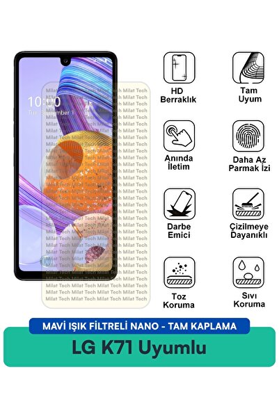 Milat Tech فلتر الضوء الأزرق LG K71 مع طبقة حماية نانو للشاشة، حماية من الأشع...