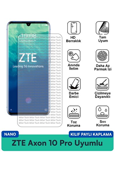 Milat Tech غطاء حماية شاشة متوافق مع ZTE Axon 10 Pro Nano، شفاف للغاية ومقاوم...