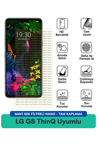 Milat Tech فيلم حماية شاشة نانو مزود بفلتر الضوء الأزرق من LG G8 ThinQ يحمي م...
