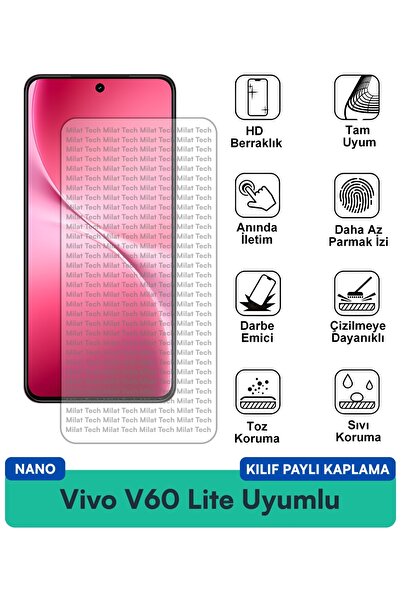 Milat Tech Vivo V60 Nano Case Compatible Screen Protection Film Touch Sensiti...