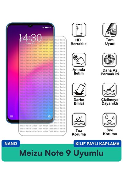 Milat Tech غطاء حماية شاشة متوافق مع هاتف Meizu Note 9 Nano، لا يترك بصمات ال...