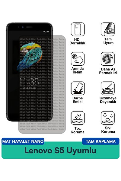 Milat Tech طبقة حماية للشاشة من Lenovo S5 Matte Ghost Nano مقاومة للخدوش والص...