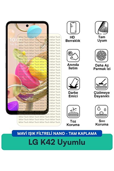 Milat Tech فيلم حماية شاشة نانو مزود بفلتر الضوء الأزرق من LG K42 يحمي من الأ...