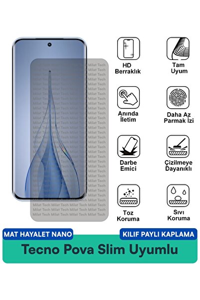 Milat Tech غطاء حماية نانو متوافق مع هاتف تكنو بوفا سليم مات هايت، فيلم حماية...