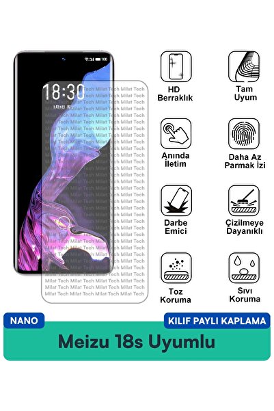 Milat Tech غطاء حماية نانو لهاتف Meizu 18s متوافق مع فيلم حماية الشاشة، حماية...