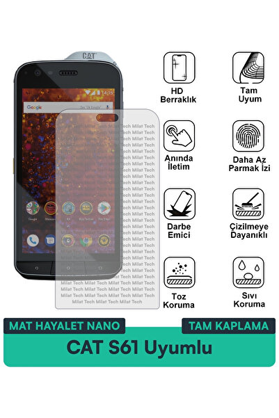 Milat Tech طبقة حماية للشاشة من CAT S61 Mat Ghost Nano لحماية الخصوصية ومقاوم...