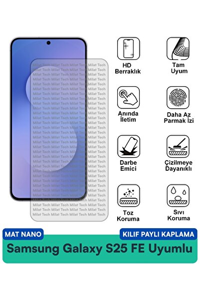 Milat Tech حافظة نانو ماتي لهاتف سامسونج جالاكسي S25 FE متوافقة مع فيلم حماية...