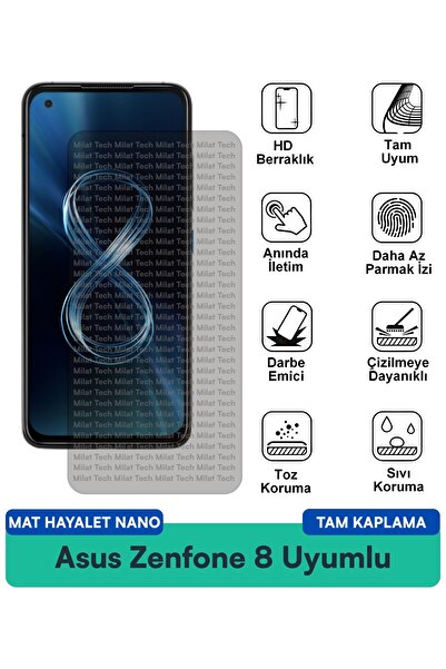 Milat Tech فيلم حماية الشاشة Asus Zenfone 8 Matte Ghost Nano يقلل من انعكاس ا...
