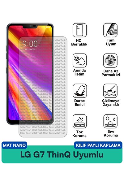 Milat Tech حافظة LG G7 ThinQ Matte Nano متوافقة مع واقي الشاشة ومقاومة للبقع ...