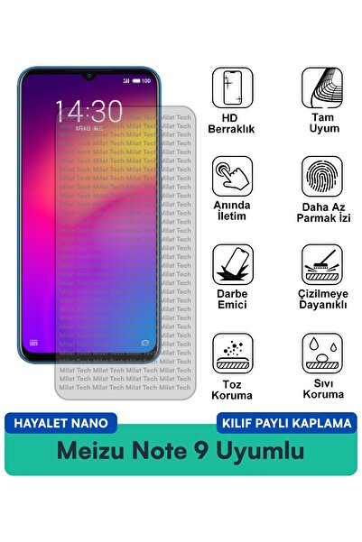 Milat Tech غطاء حماية Meizu Note 9 Ghost Nano متوافق مع طبقة حماية الشاشة مقا...