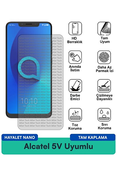 Milat Tech فيلم حماية الشاشة Alcatel 5V Hayalet Nano مقاوم للخدوش والصدمات