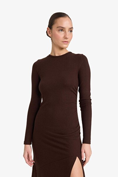 DeFacto Μίντι φόρεμα με μακρύ μανίκι άνοιγμα G6503AX25AU