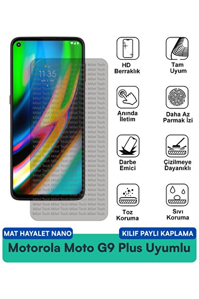 Milat Tech حافظة Motorola Moto G9 Plus Mat Ghost Nano متوافقة مع طبقة حماية ا...