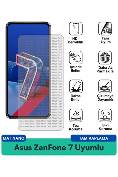 Milat Tech طبقة حماية للشاشة من نوع Asus ZenFone 7 Matte Nano مقاومة للخدوش و...
