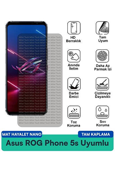 Milat Tech فيلم حماية الشاشة Asus ROG Phone 5s Mat Hayalet Nano يقلل من الانع...