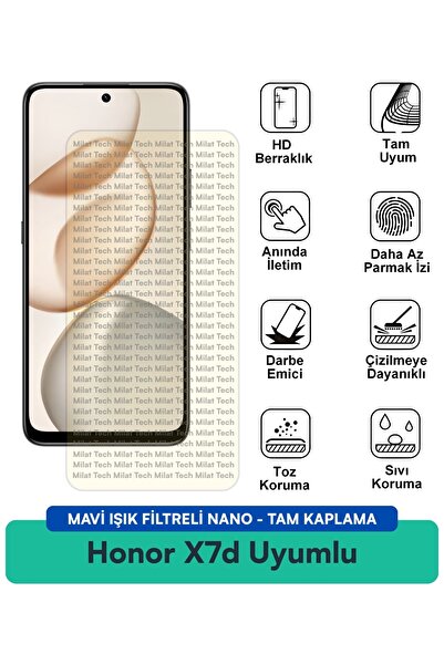Milat Tech فيلم حماية شاشة نانو مع فلتر الضوء الأزرق لهاتف Honor X7d مقاوم لل...