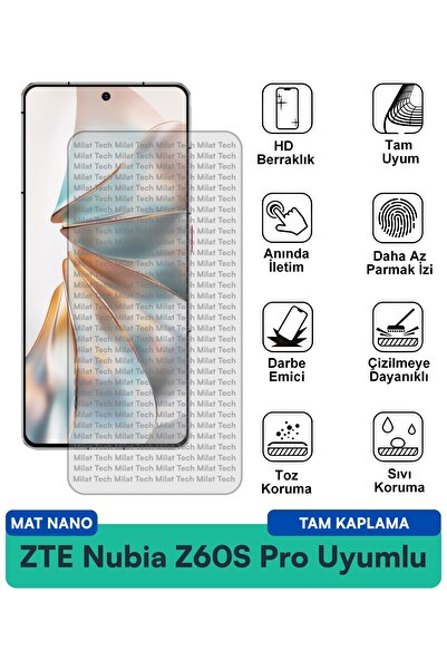 Milat Tech طبقة حماية للشاشة من ZTE Nubia Z60S Pro Mat Nano مقاومة للخدوش وال...