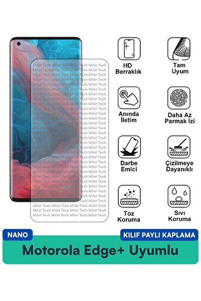Milat Tech حافظة متوافقة مع Motorola Edge+ Nano حماية الشاشة فيلم شفاف عالي ا...