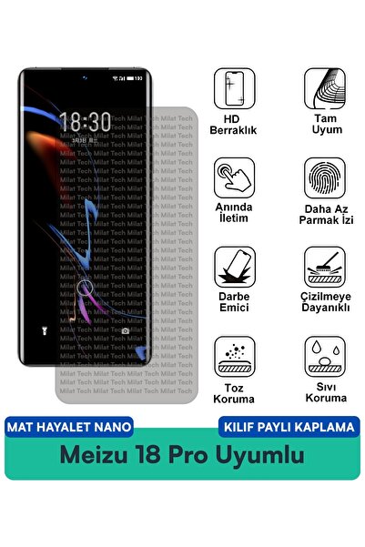 Milat Tech حافظة Meizu 18 Pro Matte Ghost Nano متوافقة مع طبقة حماية الشاشة، ...