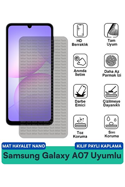 Milat Tech حافظة سامسونج جالاكسي A07 مات جوست نانو متوافقة مع طبقة حماية الشا...