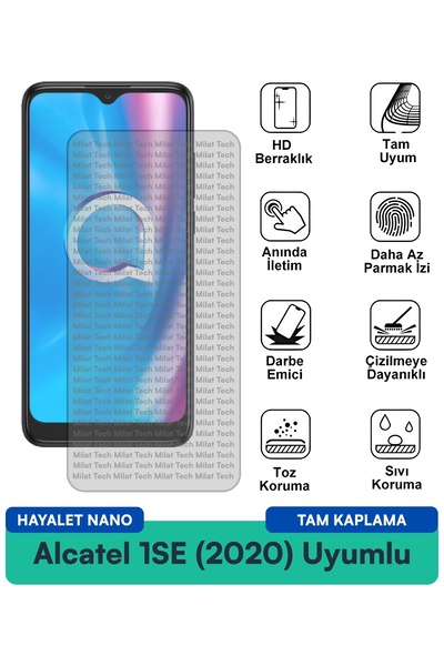 Milat Tech فيلم حماية الشاشة Alcatel 1SE (2020) Ghost Nano يحمي الخصوصية ويمن...