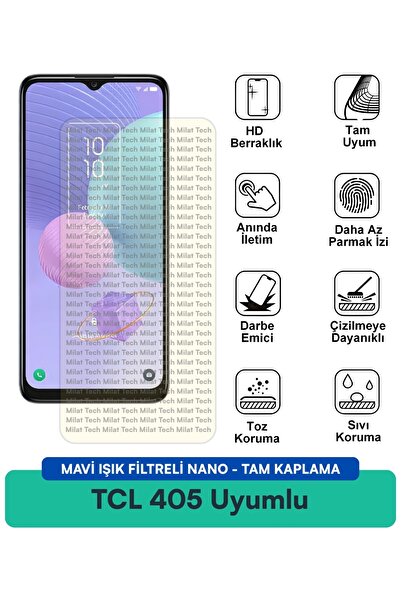 Milat Tech طبقة حماية للشاشة من TCL 405 مع فلتر الضوء الأزرق، مقاومة للخدوش و...