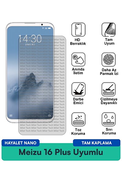 Milat Tech طبقة حماية للشاشة من Meizu 16 Plus Hayalet Nano مقاومة للخدوش والص...