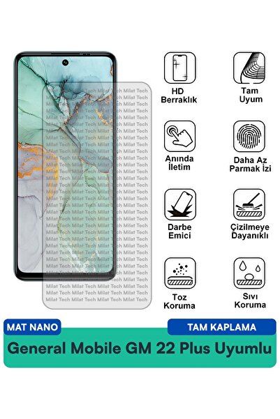 Milat Tech فيلم حماية الشاشة جنرال موبايل GM 22 بلس مات نانو مقاوم للخدوش وال...