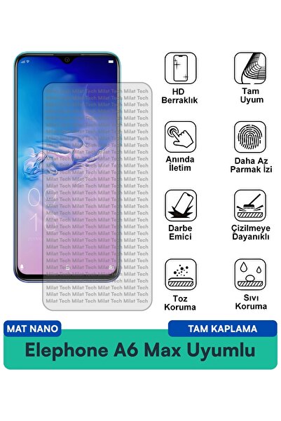 Milat Tech فيلم حماية الشاشة Elephone A6 Max Mat Nano مقاوم للخدوش والصدمات