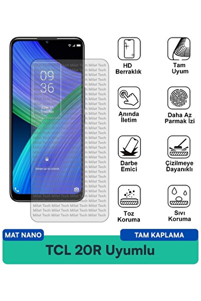 Milat Tech طبقة حماية للشاشة TCL 20R Mat Nano، انعكاس ضوئي منخفض، مقاومة عالي...