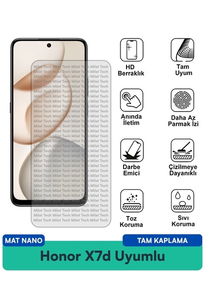 Milat Tech واقي شاشة نانو ماتي لهاتف Honor X7d مقاوم للخدوش والصدمات