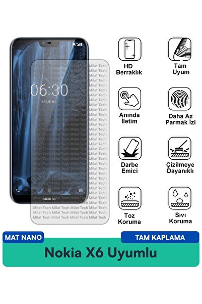 Milat Tech طبقة حماية للشاشة من نوكيا X6 مات نانو مقاومة للخدوش والصدمات