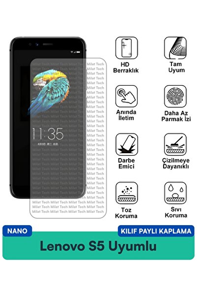 Milat Tech غطاء حماية لشاشة Lenovo S5 Nano متوافق مع فيلم الحماية ضد الخدوش و...