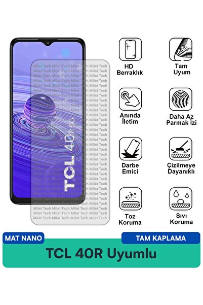Milat Tech طبقة حماية للشاشة من TCL 40R مات نانو مقاومة لبصمات الأصابع والبقع...