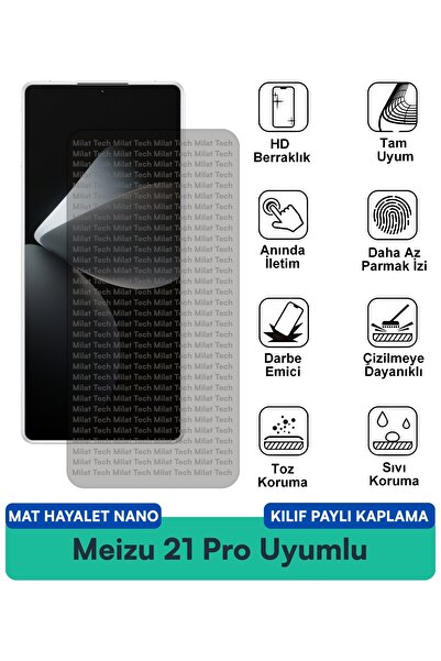 Milat Tech Meizu 21 Pro Matte Ghost Nano Case Compatible Screen Protection Fi...