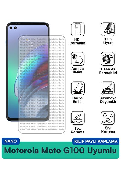 Milat Tech حافظة نانو لهاتف موتورولا موتو جي 100 متوافقة مع طبقة حماية للشاشة...