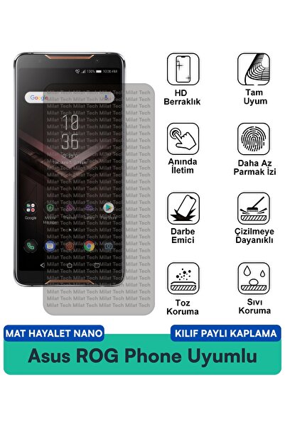 Milat Tech حافظة Asus ROG Phone Mat Ghost Nano متوافقة مع طبقة حماية الشاشة م...