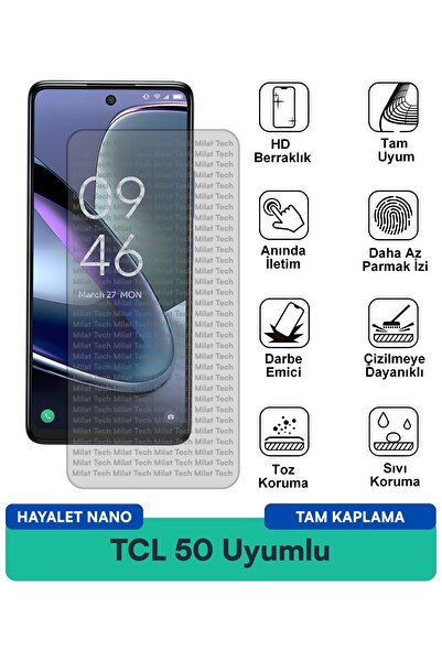 Milat Tech TCL 50 Hayalet Nano طبقة حماية للشاشة، حماية للخصوصية، متانة طويلة...