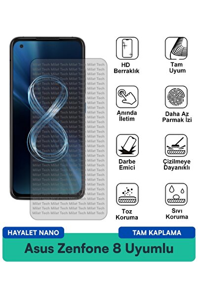 Milat Tech طبقة حماية للشاشة من Asus Zenfone 8 Ghost Nano مقاومة للخدوش ومقاو...