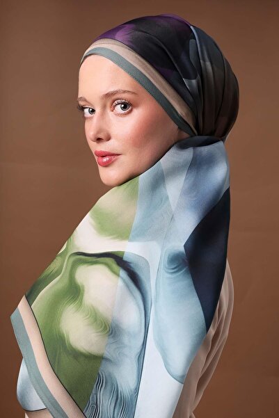 Levidor Turquoise Fragmented Pattern Aura Scarf