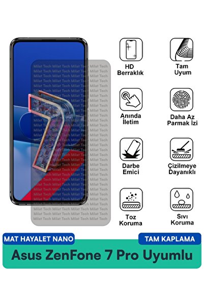 Milat Tech طبقة حماية للشاشة من Asus ZenFone 7 Pro Matte Ghost Nano مقاومة لل...