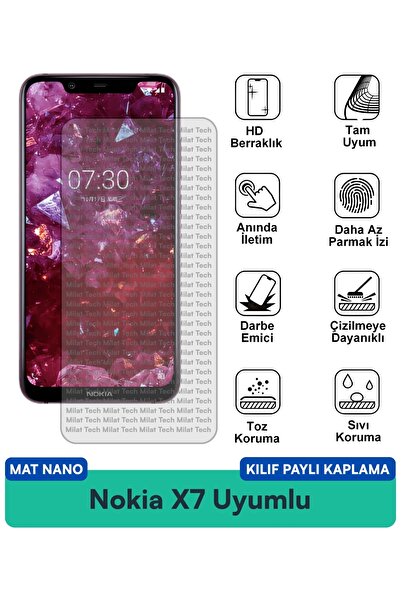 Milat Tech حافظة نوكيا X7 مات نانو متوافقة مع واقي الشاشة مضاد للخدش ويقلل من...