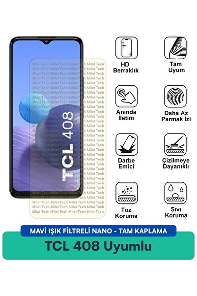 Milat Tech فلتر الضوء الأزرق TCL 408 مع طبقة حماية نانو للشاشة تحمي من الأشعة...