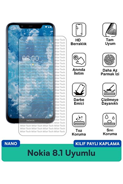 Milat Tech غطاء حماية نانو لهاتف نوكيا 8.1 متوافق مع طبقة حماية الشاشة ضد الص...