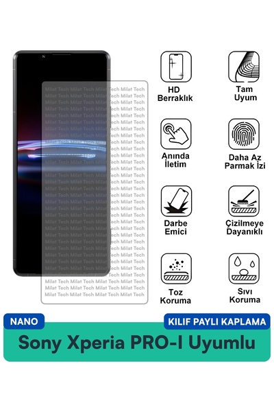 Milat Tech غطاء حماية نانو لهاتف سوني إكسبيريا برو-آي متوافق مع فيلم حماية ال...