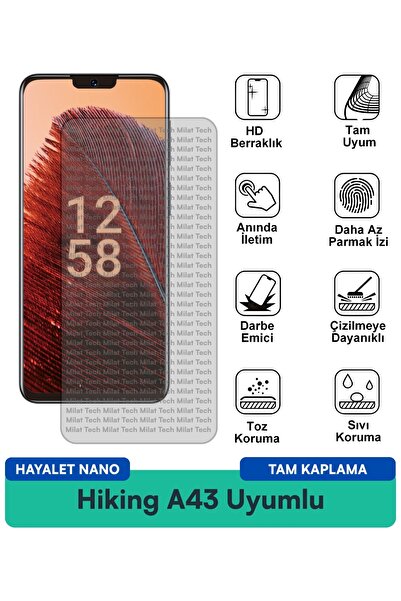 Milat Tech طبقة حماية للشاشة من نوع Hiking A43 Hayalet Nano مقاومة للخدوش وال...